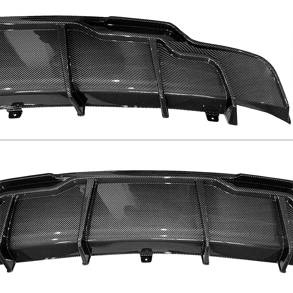 Ombialo Rear Lip Bumper Diffuser Compatible with 2017-2022 Tesla Model 3 Lower Bumper Lip Spoiler Body Kit 3PCS (Carbon Fiber Style)
