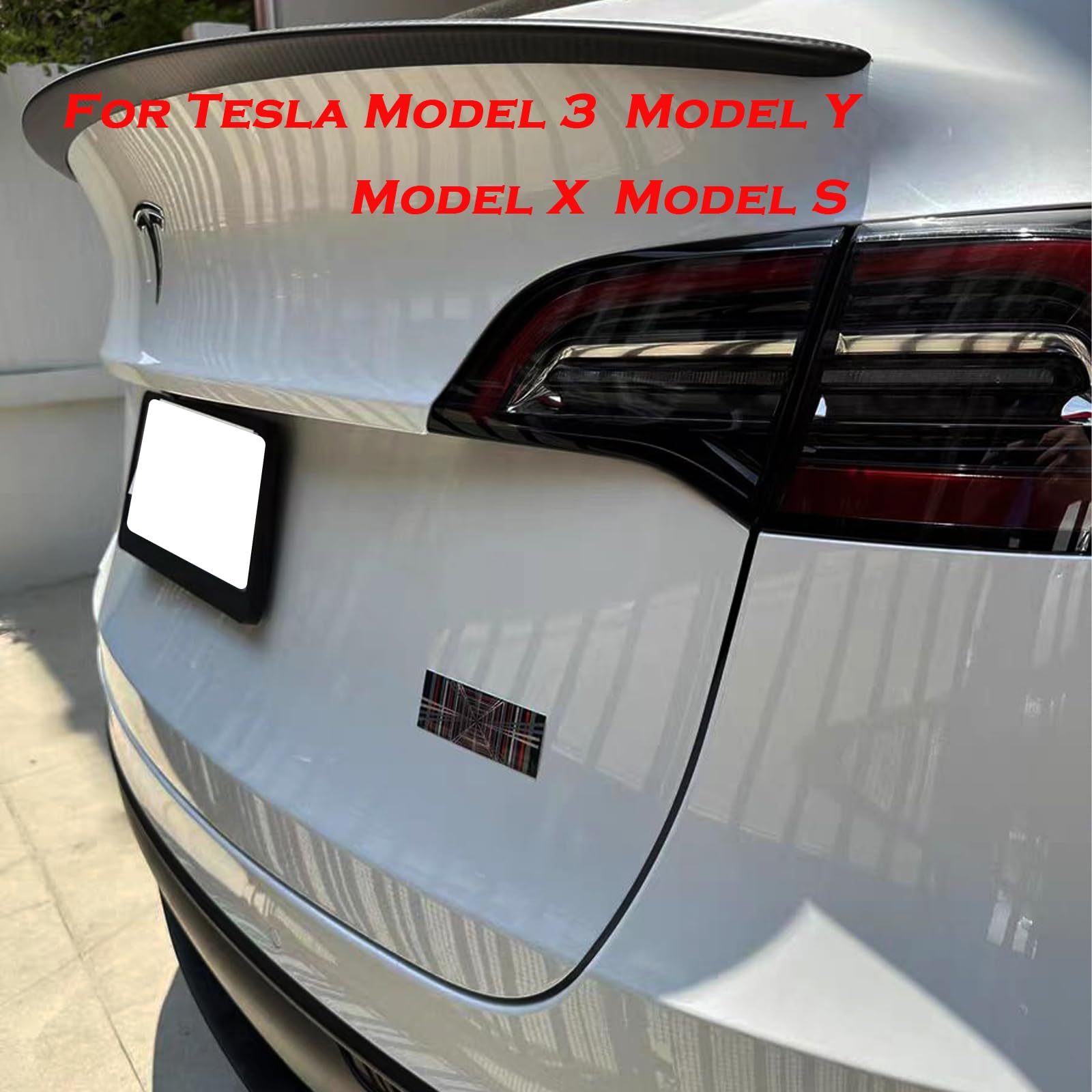 YHCDSEA Dual Motor Badge Emblem Sticker Plaid Decor Compatible for Model 3 Y X S Accessories (A-Plaid)