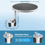 Car Tray Table & Car Desk for Laptop with 2 Risers and Anti-Slip Pad, 360° Rotating Cup Holder for Working and Eating Compatible with Tesla Model 3/Y/S, Ford F150/Explorer/Maverick & Most Vehicles/EV