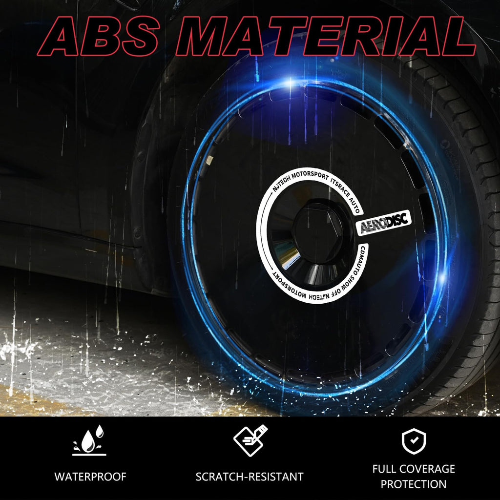 19 Inch Wheel Covers for Tesla Model Y Juniper Crossflow Wheels 2025, Centers Lock Installation Rim Protector, Full Coverage Hubcaps Exterior Accessories (Black Ring, 4 PCS)