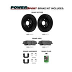 Power Sport Brake Kit For2017-2022 Tesla 3; 2020-2022 Tesla Y| Drilled and Slotted Brake Rotors| Ceramic Brake Pads and Rotors Kit|Hardware included