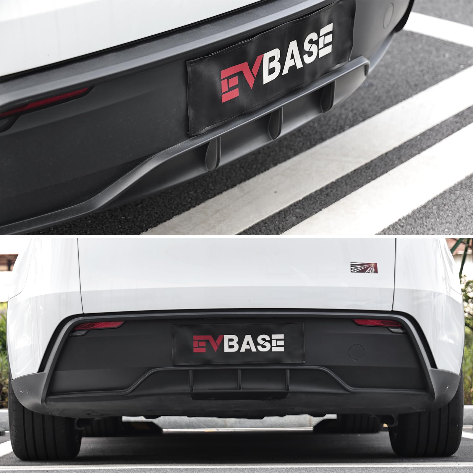 Rear Diffuser fit for Model Y Juniper Rear Bumper Lip for Juniper ABS Splitter Spoiler Trim for Model Y 2026 Accessories Matte Black(Without Drilling)