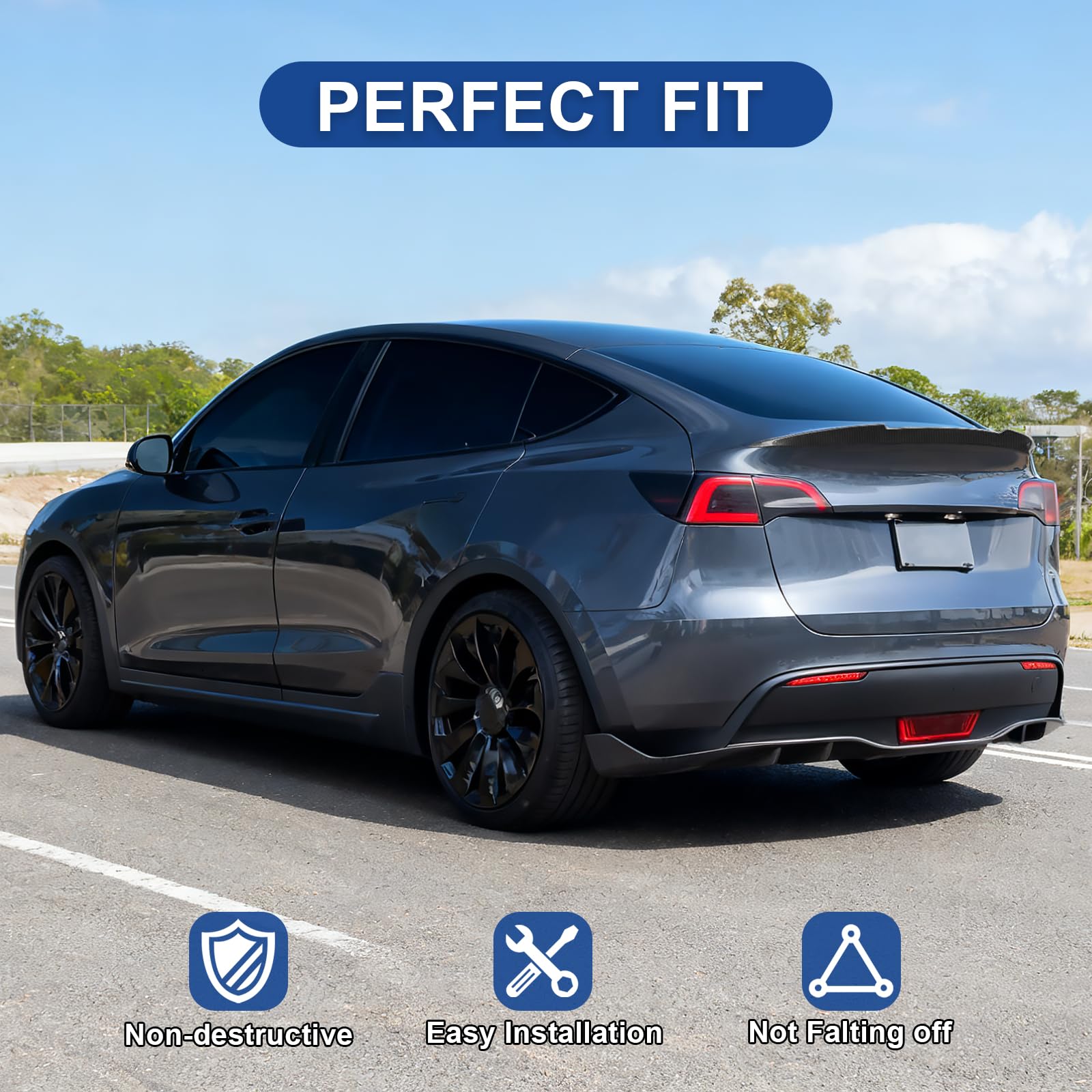 BDBO Spoiler for Tesla Model 3 2016-2022 Wing Rear Spoiler Trunk Tail Rear Trunk Lid,M4 Style Matte Cabon Fiber Style Performance,Model 3 Accessories