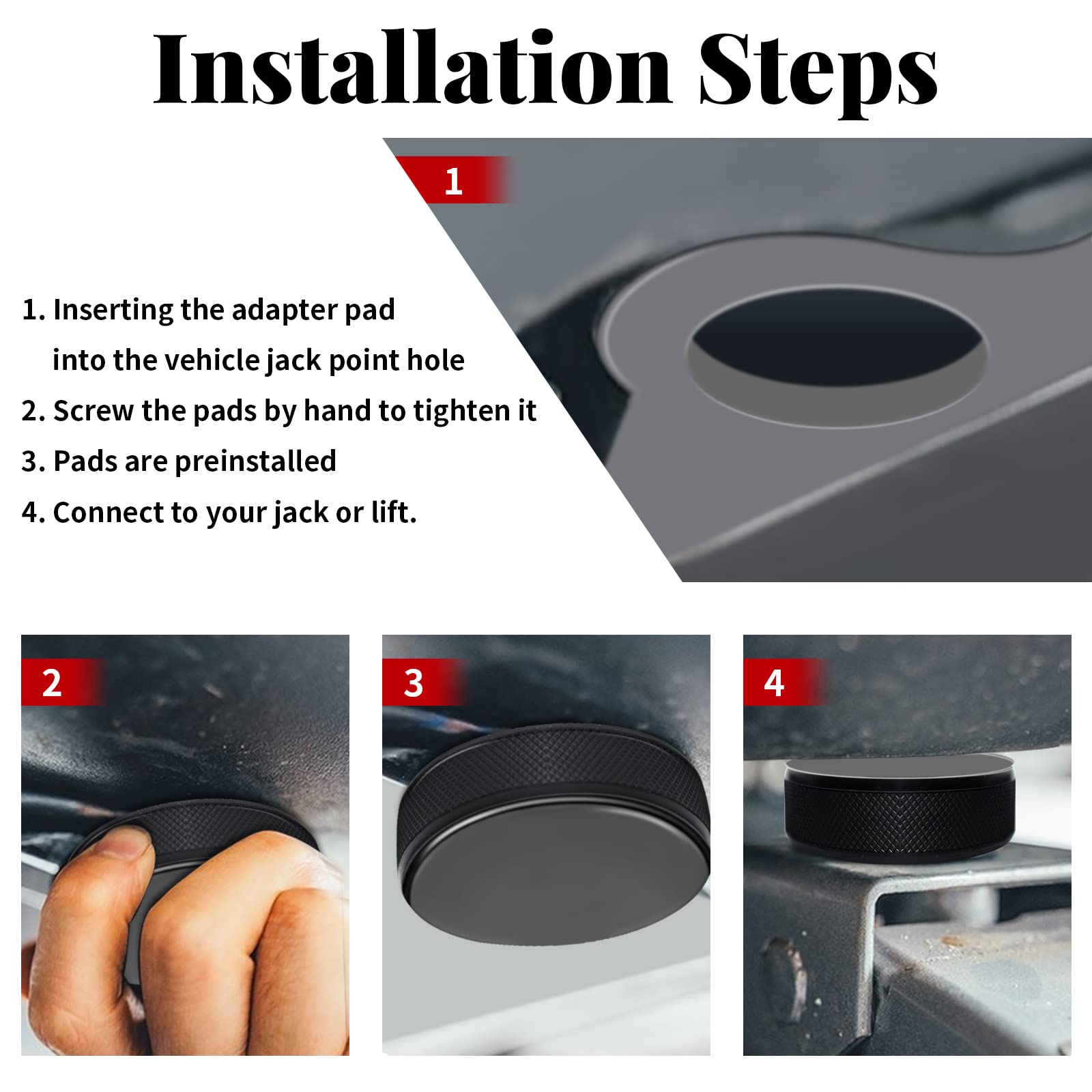 Chirano Lifting Jack Pad for Tesla Model 3/S/X/Y, 4 Pucks with Storage Case, Accessories for Tesla Vehicles 2013 to 2026