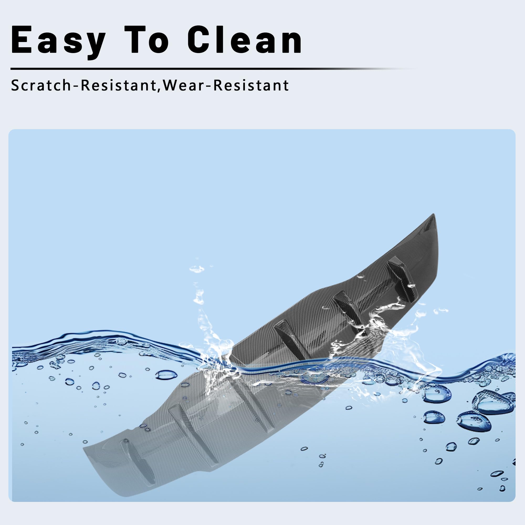 Rear Diffuser for Tesla Model Y (2020-2025) – No Drilling. This Rear Bumper molding Protector Lip is Made of PP Material with Not Applicable Juniper (Matte Carbon Fiber)