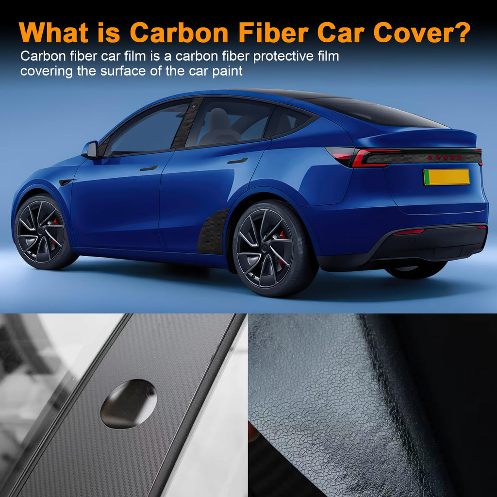 FDAIUN for 2025 Tesla Model Y Juniper PPF Precut Car Paint Protective Film Self Adhesive TPU Car Wrap Film Scratch Protector Exterior Accessories Black (Carbon Fibre, Rear Tail Light)