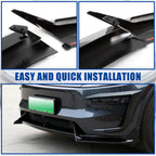 FormiPow Front Bumper Lip for 2025 2026 Tesla Model Y Juniper, 3-Piece ABS Front Splitter Bumper Lip, Aerodynamic Stability, No-Drill Model Y Juniper Accessories (Glossy Black)