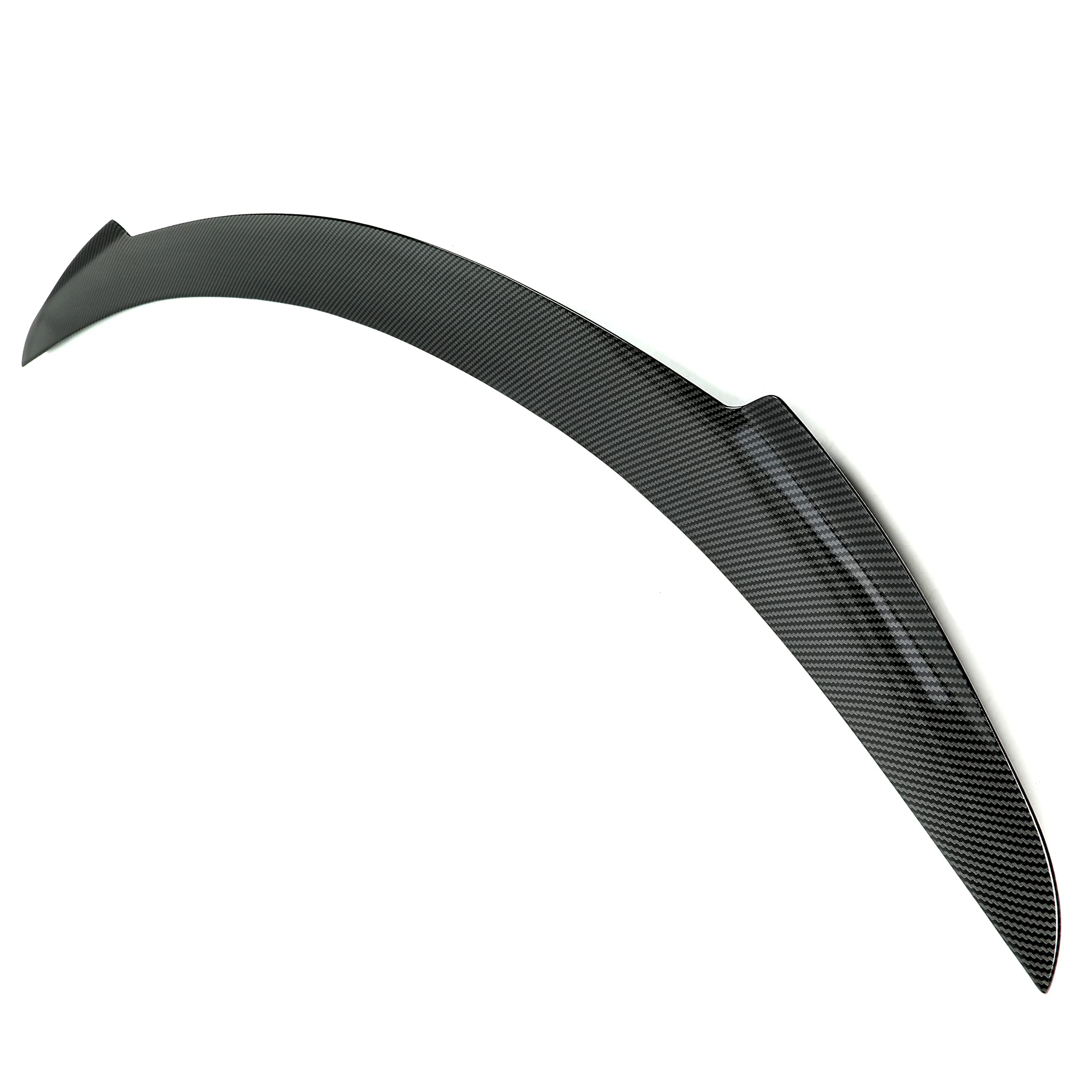 KUAFU Rear Trunk Spoiler Compatible with 2012-2021 Tesla Model S JC Style Trunk Lid Wing Lip Splitter Air Deflector ABS Plastic Carbon Fiber Style