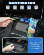 Shademax Under Screen Storage Tray with Phone Holder for Tesla Model 3/Model Y 2025 2024 2023 2022 2021 Center Console Organizer Storage Box Waterproof ABS Model 3 / Y Accessories Black 1PCS