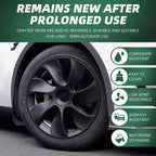 Tesla Model Y Wheel Covers, 19 Inch, 4-Piece Set, Matte Black ABS, Snap-in Installation, 2020-2024 Compatible