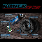 Power Sport Brake Kit For2017-2022 Tesla 3; 2020-2022 Tesla Y| Drilled and Slotted Brake Rotors| Ceramic Brake Pads and Rotors Kit|Hardware included