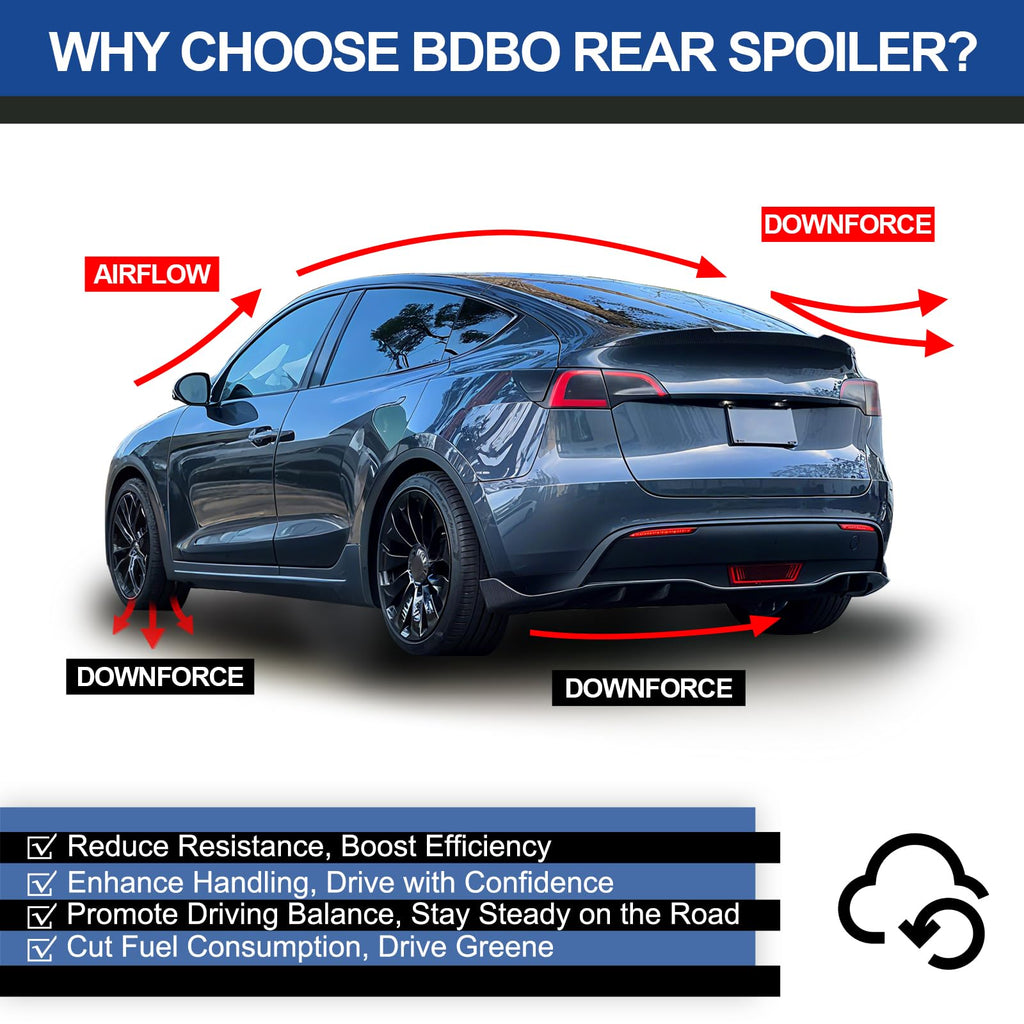 BDBO Spoiler for Tesla Model 3 2016-2022 Wing Rear Spoiler Trunk Tail Rear Trunk Lid,M4 Style Matte Cabon Fiber Style Performance,Model 3 Accessories