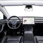 Fancemot 9 PCS Carbon Fiber Interior Decor Trim Cover Kit Compatible with 2021-2023 Tesla Model 3 & 2019-2024 Model Y, Dashboard Cover Door Panel Cover Steering Lever Cover Steering Wheel Cover