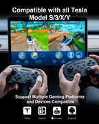 Jowua Multi-Device Wireless Controller Compatible for Tesla 2025 New Model Y Model 3/Y/S/X/cybertruck Compatible for Switch, one controller set, SPECIAL PROGRAMMED and DESIGN FOR TESLA WOOD [nintendo_switch,windows,ios,android]