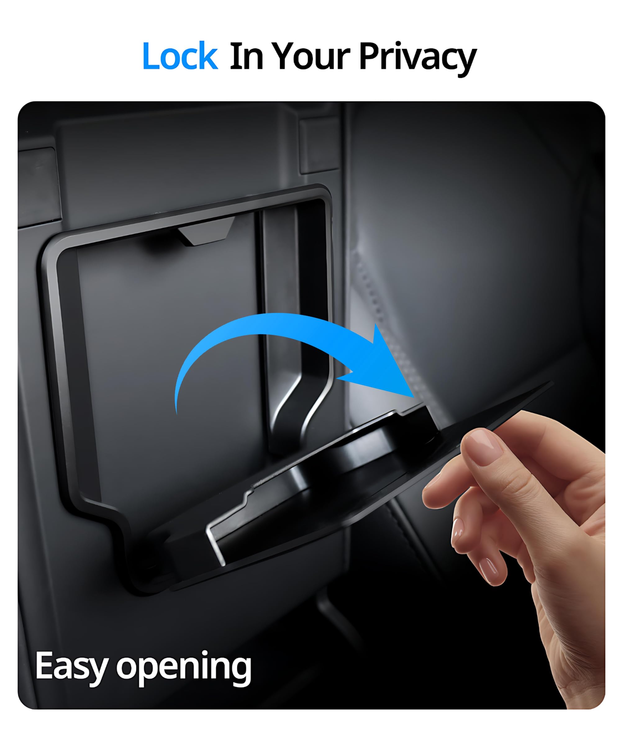 UBeesize Tesla Model Y Juniper Accessories (2025-2026), Center Console Organizer Tray for Model 3 Highland(2024-2025), Double-Layer Sliding Armrest Hidden Storage Box, 5PCS Black