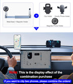 DICMKY Dual Head Tesla Phone Mount Model Y/3 2026 2025 2024 2023 2022 2021, [Magnetic/Clip] Car Accessories for Tesla Screen Phone Holder Stand, (Fit for Tesla Model Y(Juniper)/3(Highland))