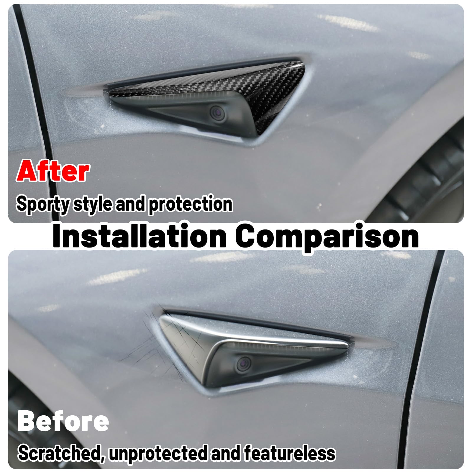 BLAKAYA HW4.0 Carbon Fiber Turn Signal Side Camera Covers for Tesla Model 3 2017-2023 & Model Y 2020-2023