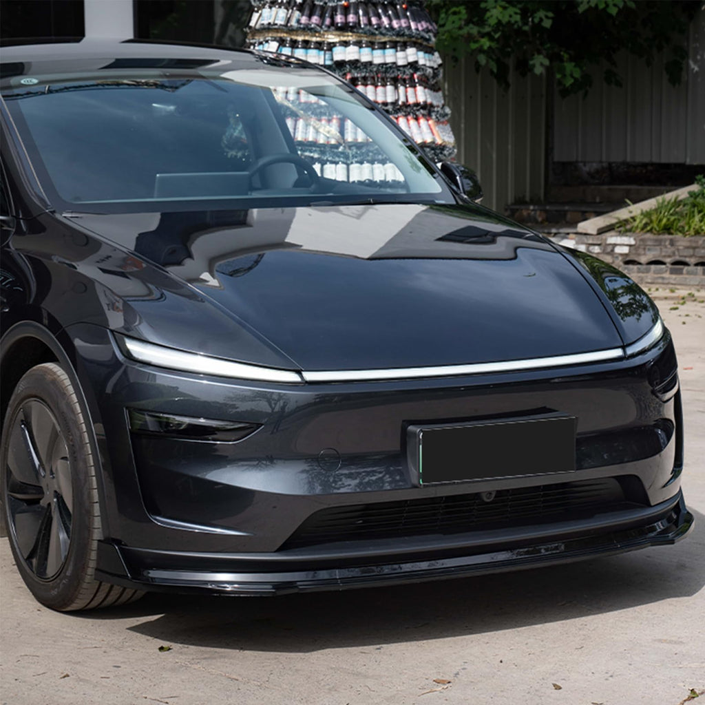 PFRREOR 3-Piece Front Lip Spoiler Kit for Tesla Model Y Juniper 2025, Gloss Black Lower Bumper Splitter