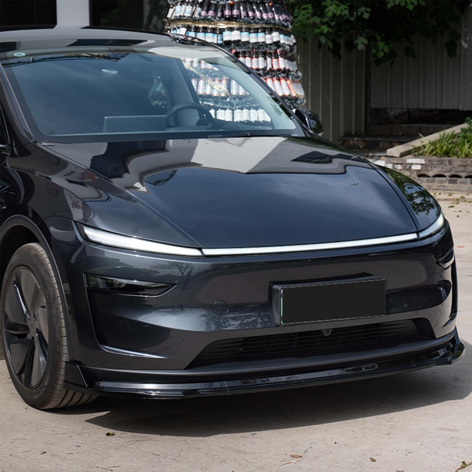 PFRREOR 3-Piece Front Lip Spoiler Kit for Tesla Model Y Juniper 2025, Gloss Black Lower Bumper Splitter