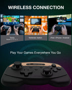 Jowua Multi-Device Wireless Controller Compatible for Tesla 2025 New Model Y Model 3/Y/S/X/cybertruck Compatible for Switch, one controller set, SPECIAL PROGRAMMED and DESIGN FOR TESLA WOOD [nintendo_switch,windows,ios,android]