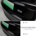 BETTERHUMZ Plaid Performance Decal Sticker Compatible with Tesla Cybertruck Model 3 Y X S Roadster Highland Carbon Fiber Car Rear Trunk Trim Exterior Accessories (Black)