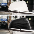 Real Carbon Fiber Side Mirror Cover Compatible with Tesla Model 3 Sedan 2017-2025, T-carbon Rearview Cover Compatible with Tesla Model 3 Exterior Mirror Caps Accessories (Black)