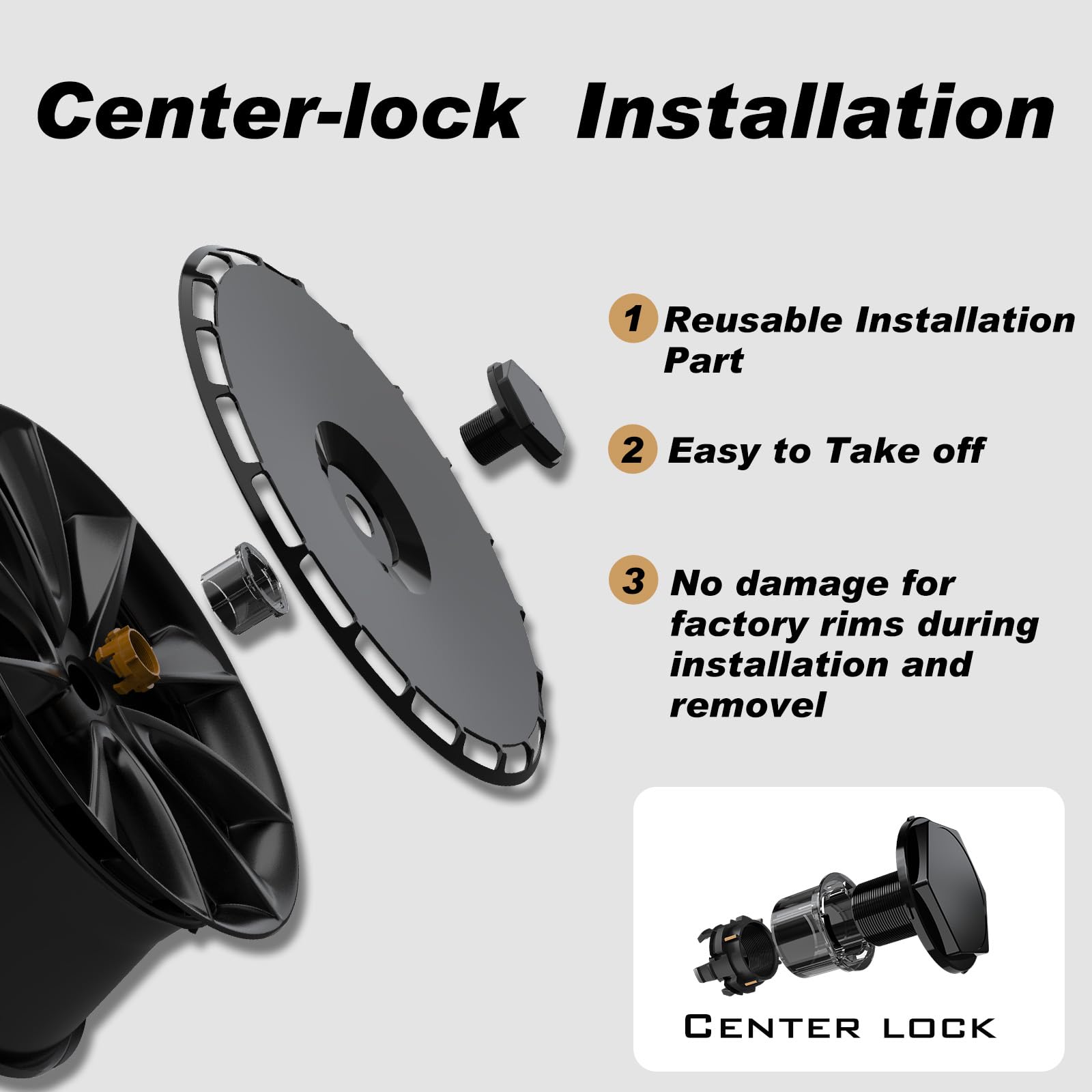 19 Inch Wheel Covers for Tesla Model Y Juniper Crossflow Wheels 2025, Centers Lock Installation Rim Protector, Full Coverage Hubcaps Exterior Accessories (Black Ring, 4 PCS)