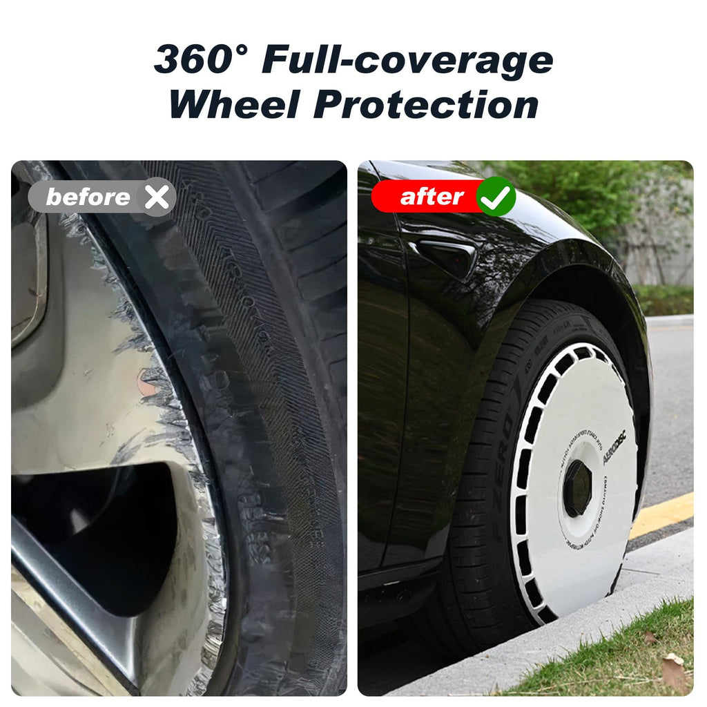 19 Inch Wheel Covers for Tesla Model Y Juniper Crossflow Wheels 2025, Centers Lock Installation Rim Protector, Full Coverage Hubcaps Exterior Accessories (White Ring, 4 PCS)