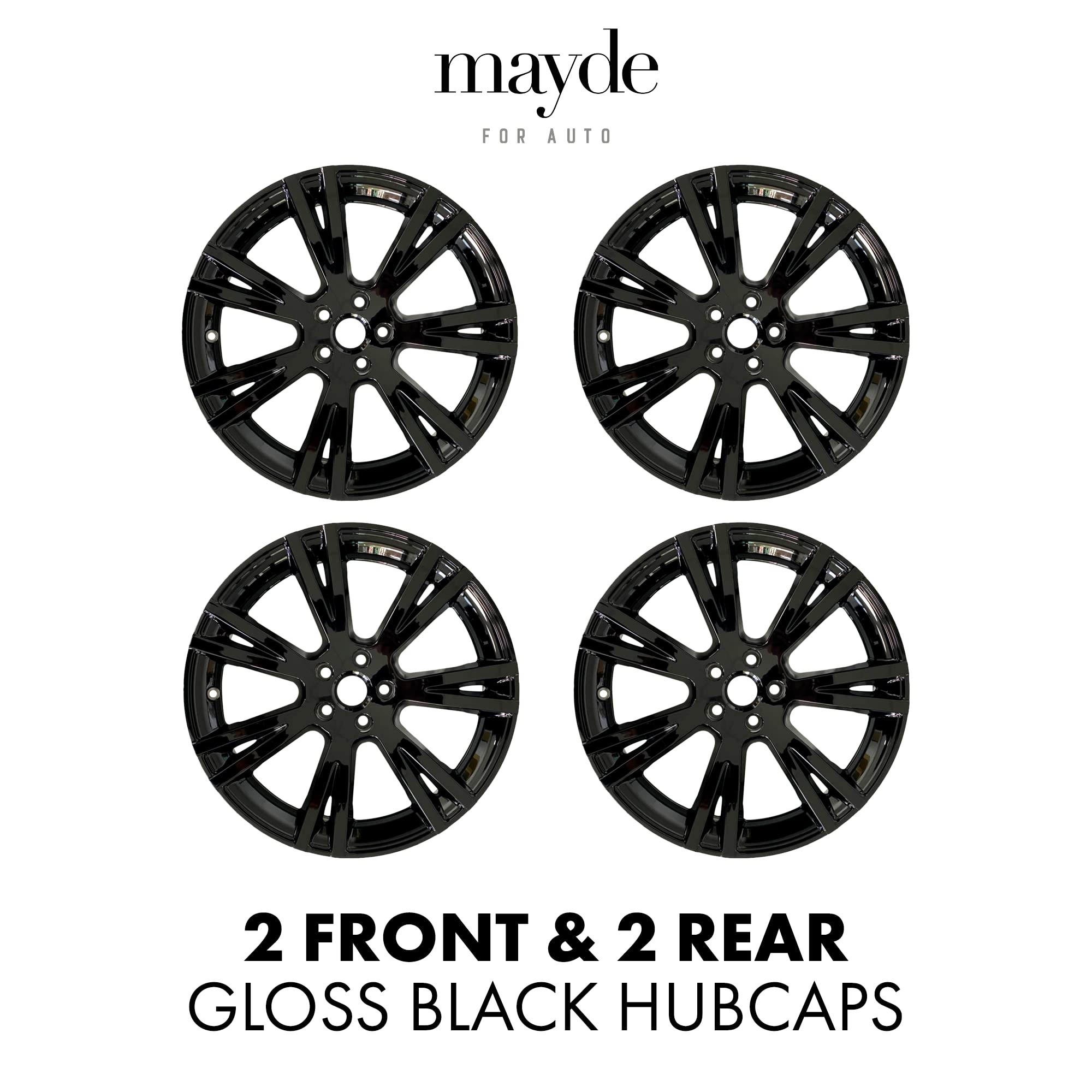 Mayde 19-Inch Wheel Covers fits 2020-2024 Tesla Model Y Rims, Replacement Hub Caps (Set of 4, Gloss Black)