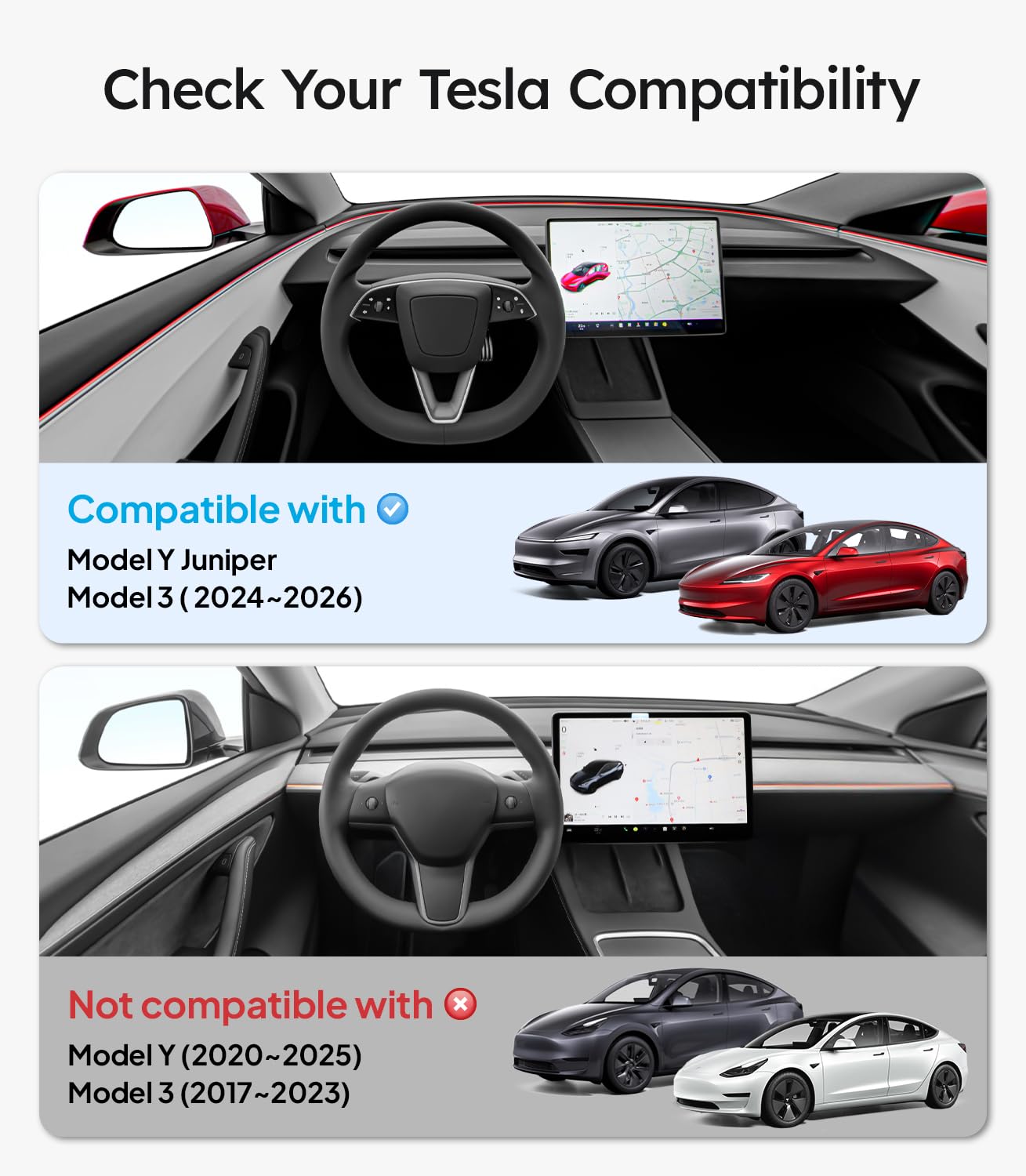 Wigoo Tesla New Model Y Juniper & Model 3 Highland Screen Protector Matte [No Glare & Fingerprint] Model 3 (2024~2026)/New Model Y Juniper Accessories, Tempered Glass Protector with Alignment Kit