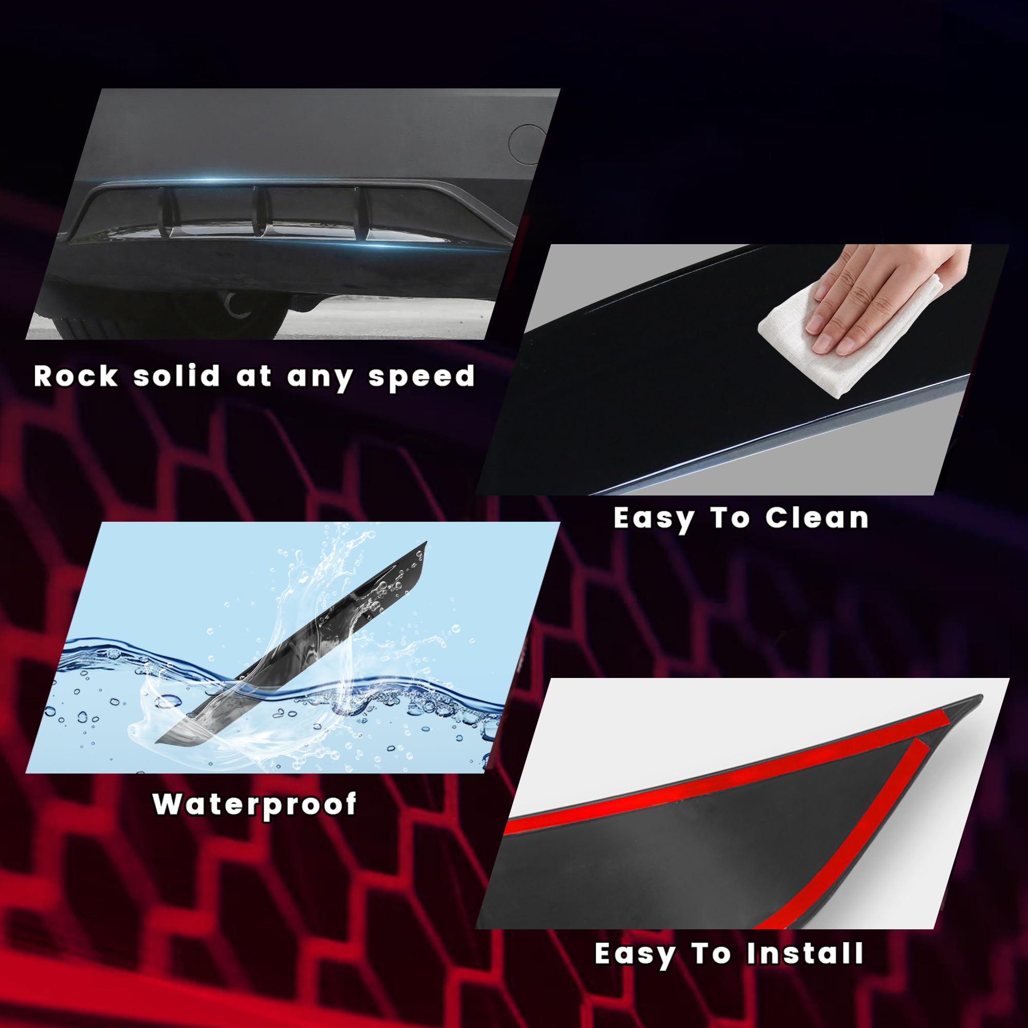 Rear Diffuser for Tesla 2025 2026 Modle Y Rear Bumper Molding Lower Lip Splitter Spoiler Model Y Juniper Accessories（Glossy Black）