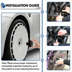 19 Inch Wheel Covers for Tesla Model Y Juniper Crossflow Wheels 2025, Centers Lock Installation Rim Protector, Full Coverage Hubcaps Exterior Accessories (White Ring, 4 PCS)