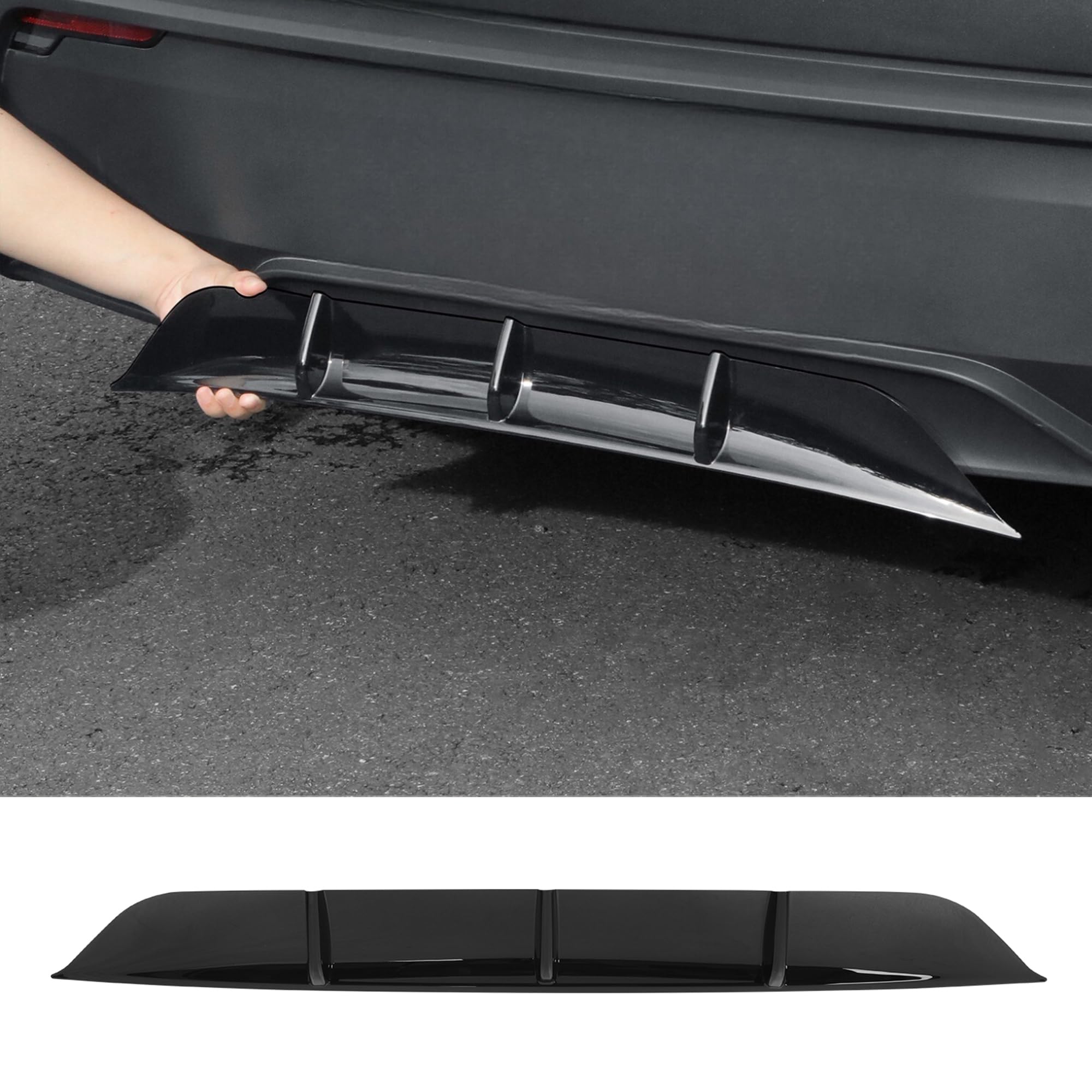 Rear Diffuser for Tesla 2025 2026 Modle Y Rear Bumper Molding Lower Lip Splitter Spoiler Model Y Juniper Accessories（Glossy Black）