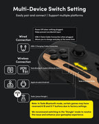 Jowua Multi-Device Wireless Controller Compatible for Tesla 2025 New Model Y Model 3/Y/S/X/cybertruck Compatible for Switch, one controller set, SPECIAL PROGRAMMED and DESIGN FOR TESLA WOOD [nintendo_switch,windows,ios,android]
