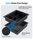 UBeesize Tesla Model Y Juniper Accessories (2025-2026), Center Console Organizer Tray for Model 3 Highland(2024-2025), Double-Layer Sliding Armrest Hidden Storage Box, 5PCS Black