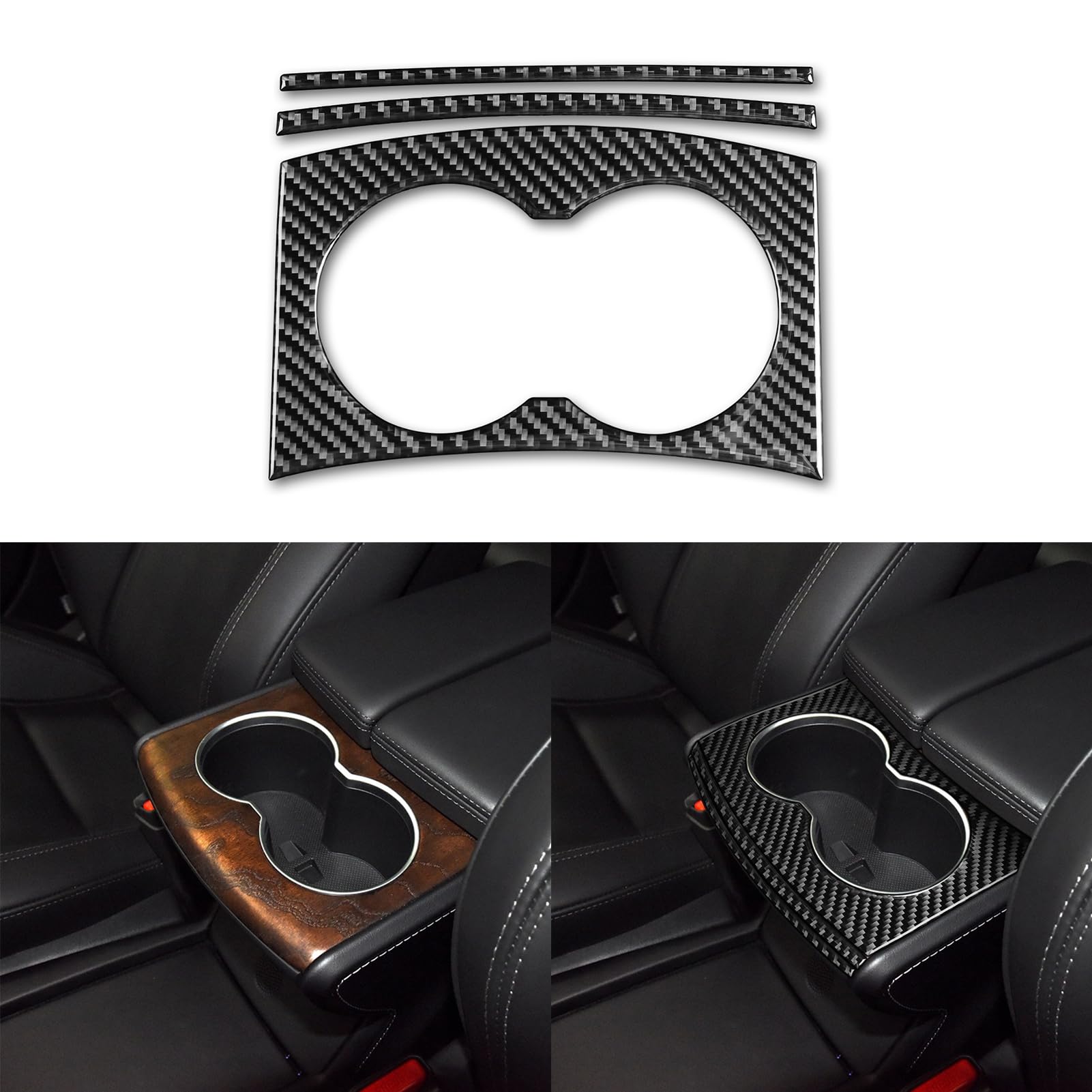 Carbon Fiber Car Center Console Panel Decoration Trim Sticker Auto Interior Accessories Compatible with Tesla Model X 2016-2020 Model S 2012 2013 2014 2015 2016 2017 2018 2019 2020 Black