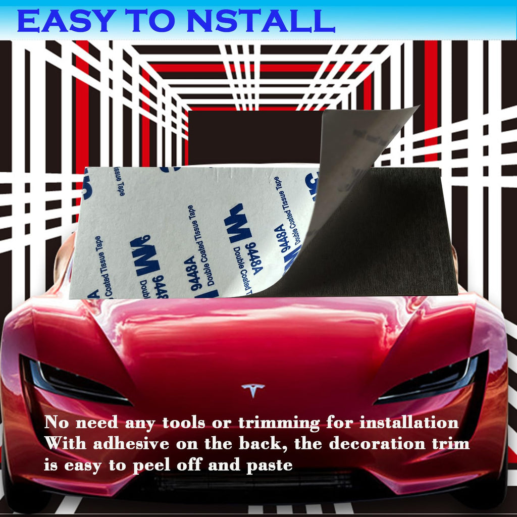 YHCDSEA Dual Motor Badge Emblem Sticker Plaid Decor Compatible for Model 3 Y X S Accessories (A-Plaid)