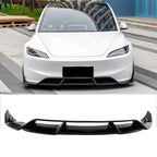 5 Pieces Front Lip for Tesla Model 3 Highland 2024-2025 Add-0n Front Bumper Splitter Spoiler ABS Plastic No Drill (Glossy Black)