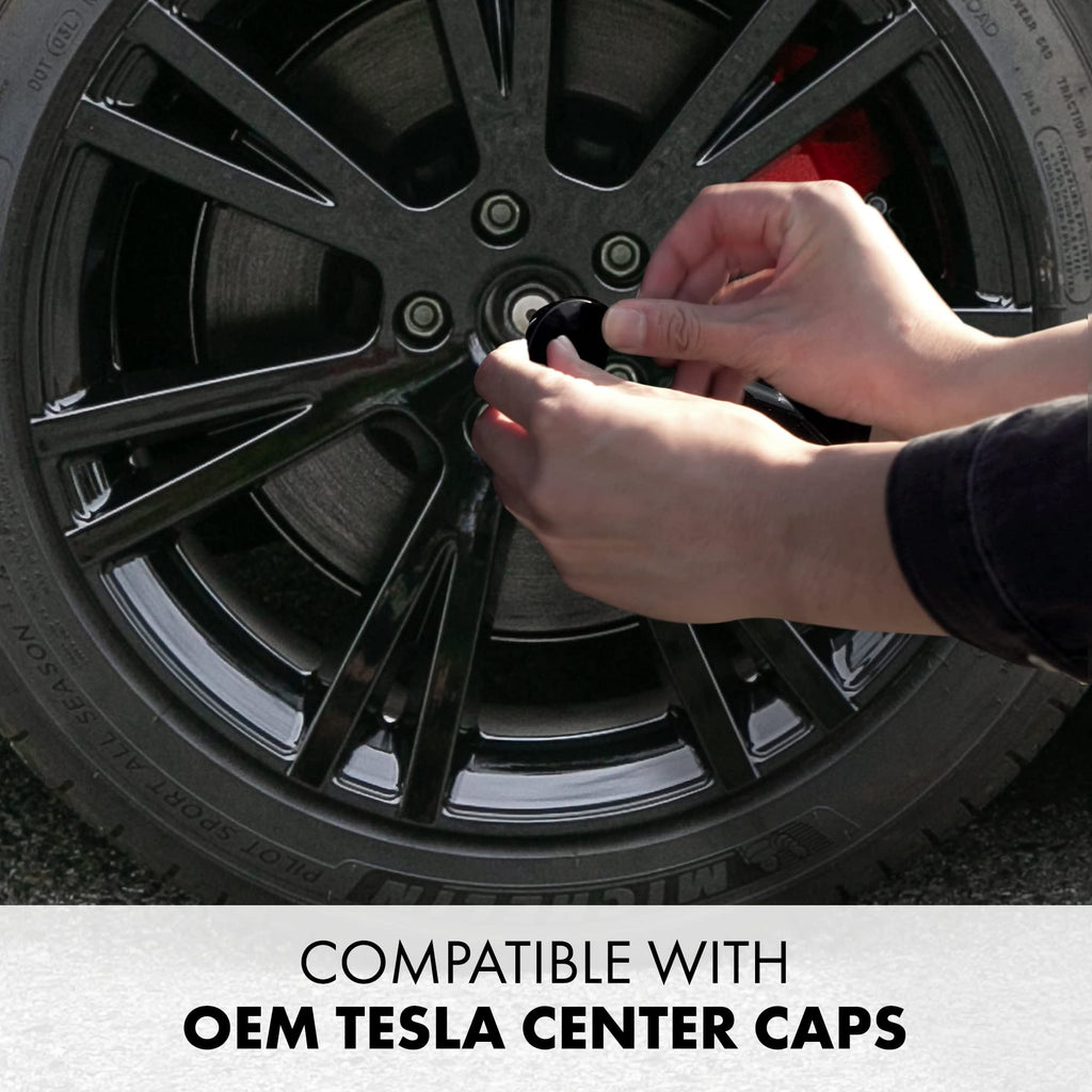 Mayde 19-Inch Wheel Covers fits 2020-2024 Tesla Model Y Rims, Replacement Hub Caps (Set of 4, Gloss Black)