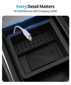 UBeesize Tesla Model Y Juniper Accessories (2025-2026), Center Console Organizer Tray for Model 3 Highland(2024-2025), Double-Layer Sliding Armrest Hidden Storage Box, 5PCS Black