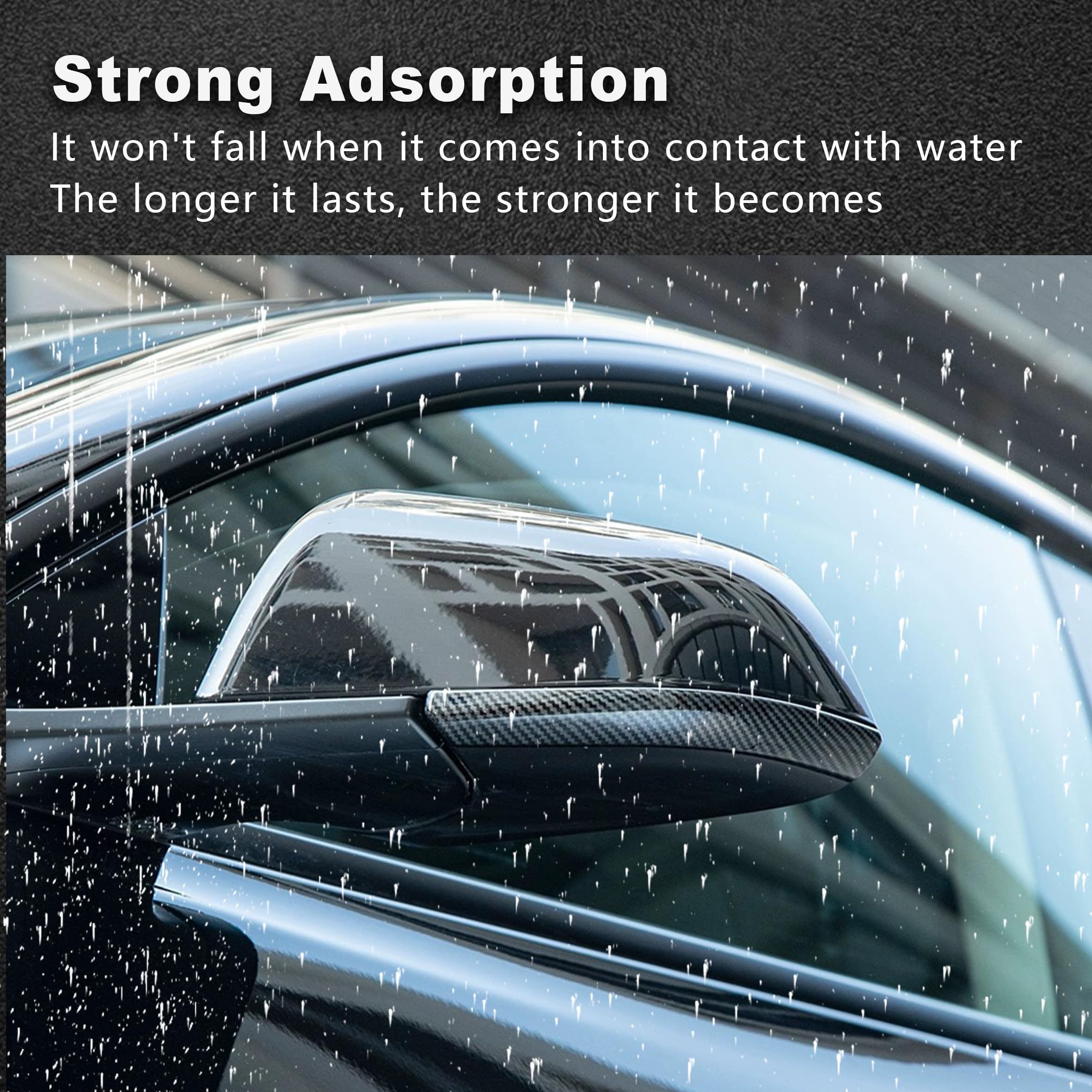 SXunacou for Suitable for Tesla Y-haped Side Mirror Decorative Strip Cover - Premium Exterior Accessories (M Y -Glossy Carbon Fiber Pattern)