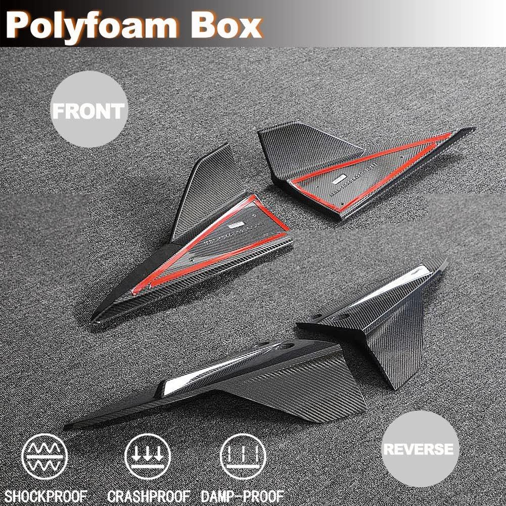 MCARCAR KIT Real Carbon Fiber Rear Bumper Splitters for Tesla Model S Plaid 2021-2023 Sedan 4 Dor Rear Bumper Fins Bumper Canards CF Factory Outlet