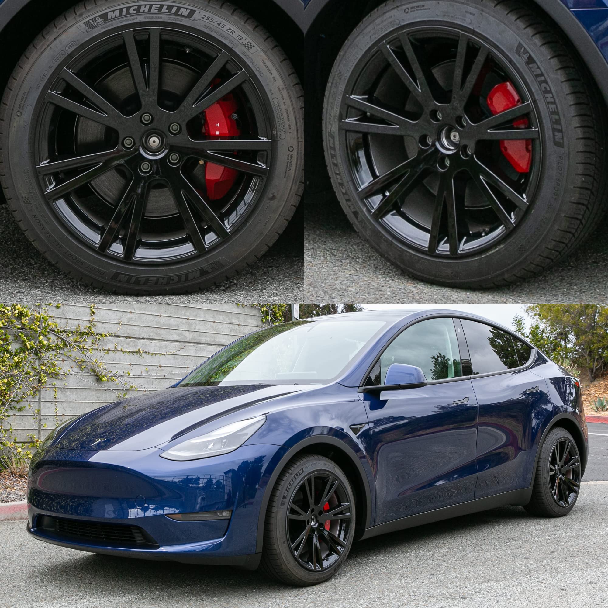 Mayde 19-Inch Wheel Covers fits 2020-2024 Tesla Model Y Rims, Replacement Hub Caps (Set of 4, Gloss Black)