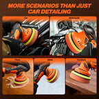 Saker Cordless Buffer Polisher, 6 Inch Fast Charging Portable Car Polishing Kit with 2PCS 12V 2000mAh Batteries, Polisher for Car Detailing Polishing Waxing (Orange, Buffer Polisher+2 Batteries+1 Bag)