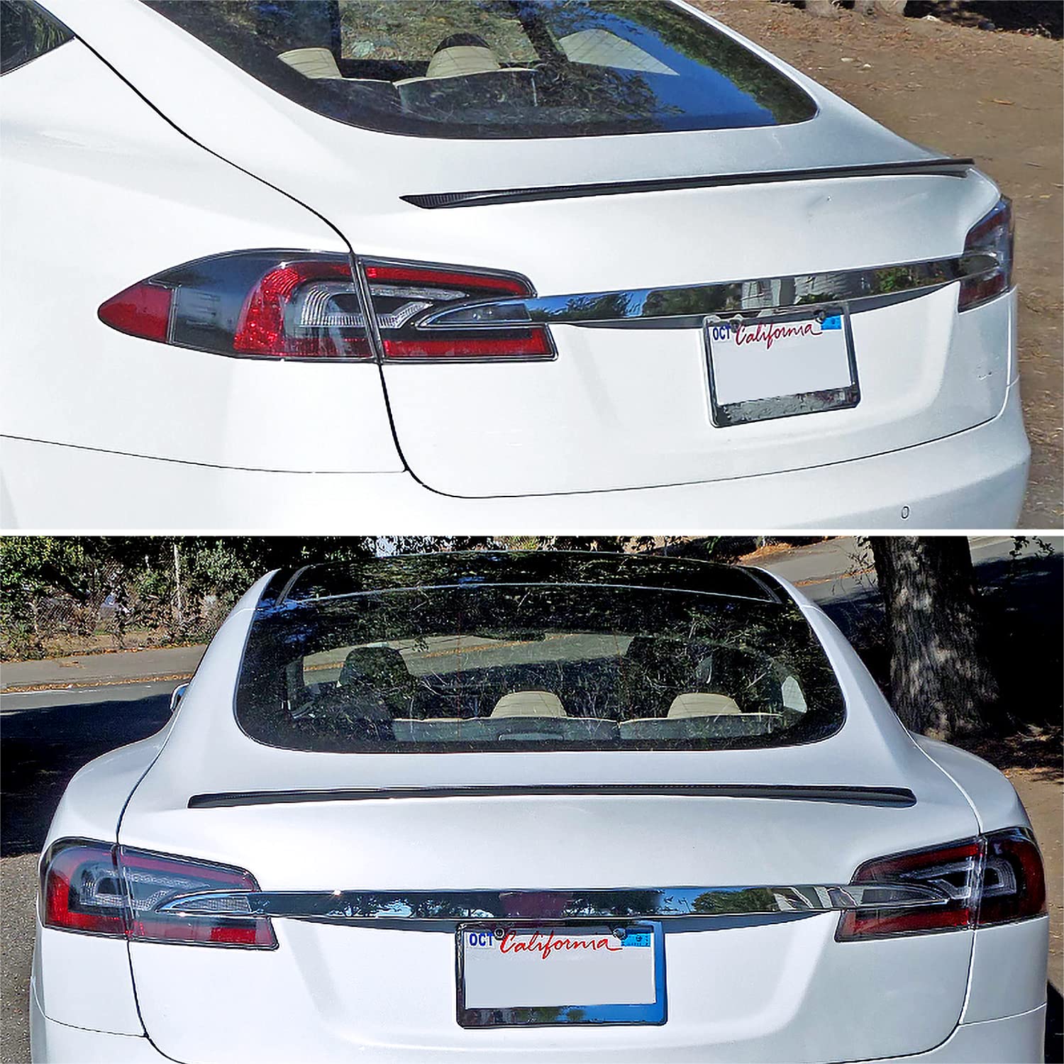 Spec-D Tuning Carbon Fiber Factory Style Rear Trunk Spoiler Compatible with 2012-2018 Tesla Model S Models