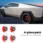 TESCYBERMODS Caliper Covers Compatible with Tesla Cybertruck Accessories 2023,2024,Front and Rear Brake Caliper Covers Set of 4 for Cybertruck Pickup Truck Wheel Accessories(Red)