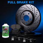 Power Sport Brake Kit For2017-2022 Tesla 3; 2020-2022 Tesla Y| Drilled and Slotted Brake Rotors| Ceramic Brake Pads and Rotors Kit|Hardware included