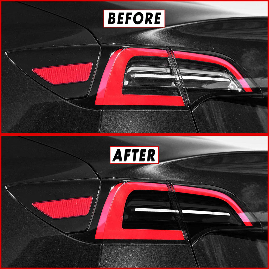 SlickMod PreCut Vinyl Smoke Tint for 2020-2022 Tesla Model Y Tail Light (3. Taillight Insert w/Cutout, 20percent Dark Smoke)