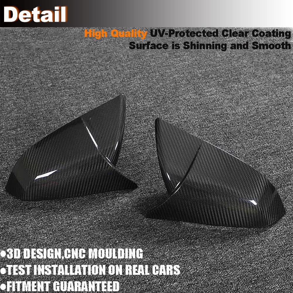 MCARCAR KIT Dry Carbon Fiber Mirror Cover Caps for Tesla Model S 2021-2023 Add-on Side Rearview Mirror Caps Car Exterior Outside Shell Factory Outlet