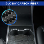 Nestour Center Console Wrap Cover Kit Fit for Tesla Model 3 Model Y 2016-2020, Non-Trace Remove Center Console Protector Accessories, Premium ABS Material. (Glossy Carbon Fiber)